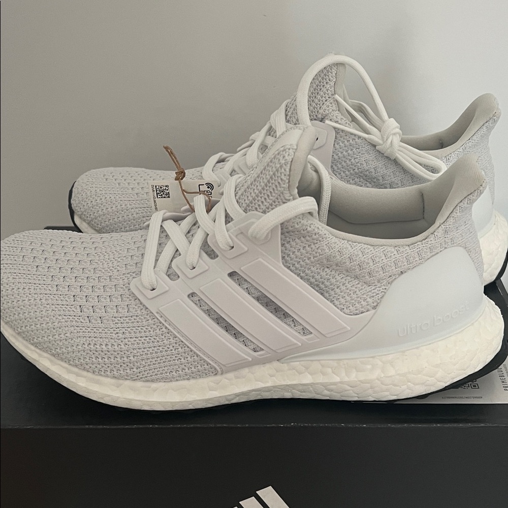 Adidas Ultra Boost Gray and White Running Shoes